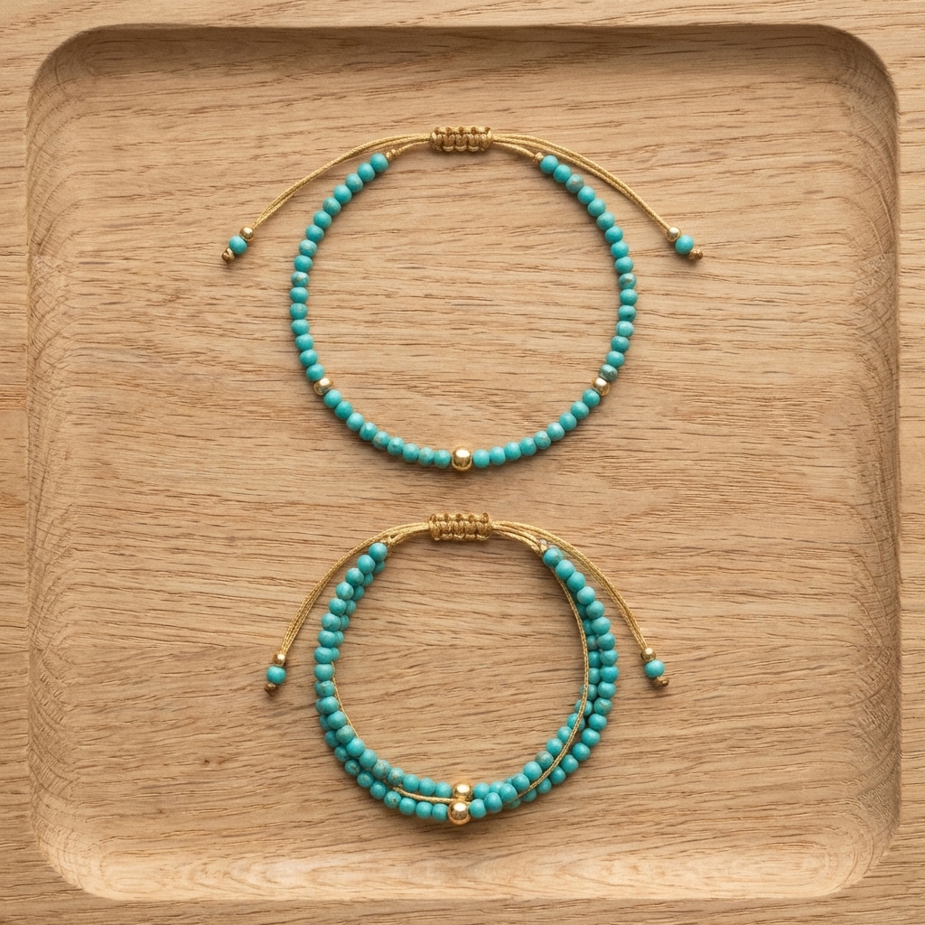 Bohemian style turquoise woven pull-out bracelet - Image 7