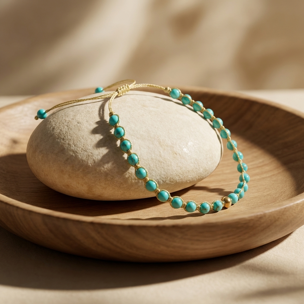 Bohemian style turquoise woven pull-out bracelet - Image 5