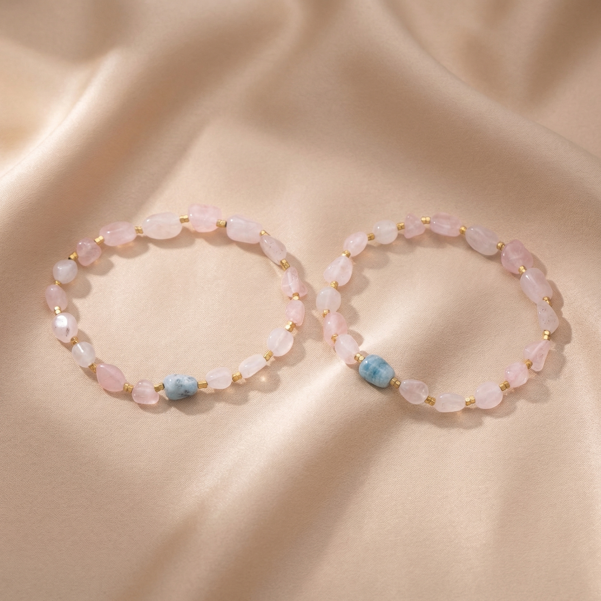 Healing Rose Quartz Natural Stone Beaded Bracelet, Energy Stone Bracelet - Image 4