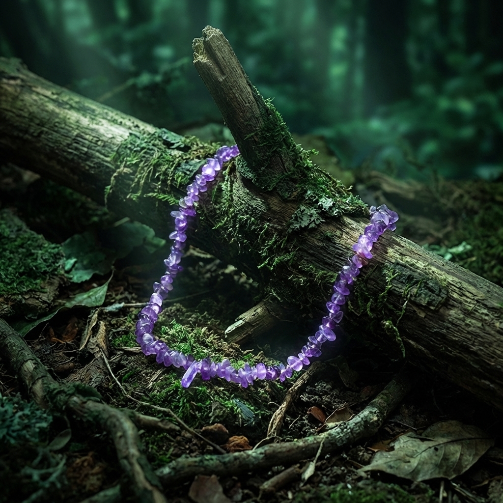 Handmade Chuantian Crystal Necklace, Amethyst Necklace, Crystal Chips - Image 4