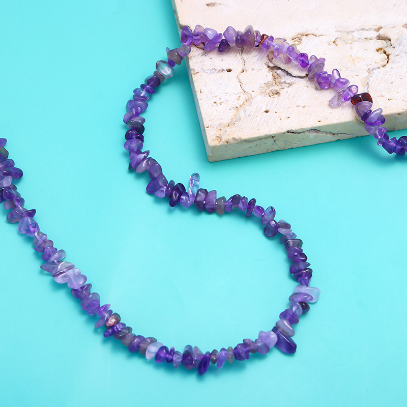 Handmade Chuantian Crystal Necklace, Amethyst Necklace, Crystal Chips - Image 8