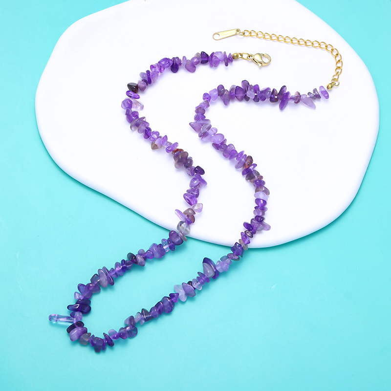 Handmade Chuantian Crystal Necklace, Amethyst Necklace, Crystal Chips - Image 7