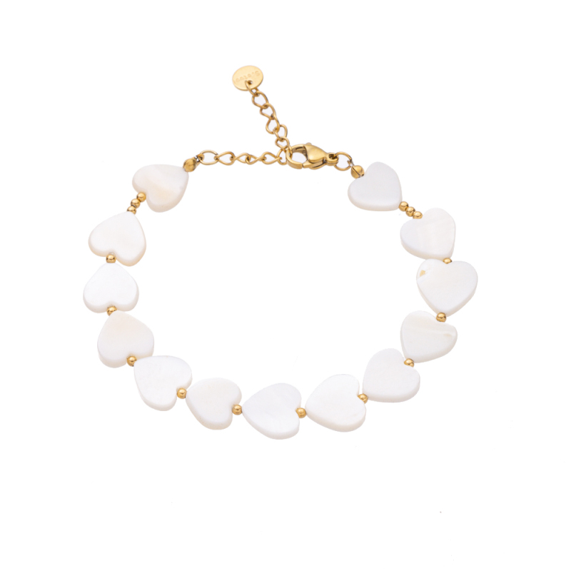 Heart-shaped mother-of-pearl bracelet, natural mother-of-pearl - Image 7
