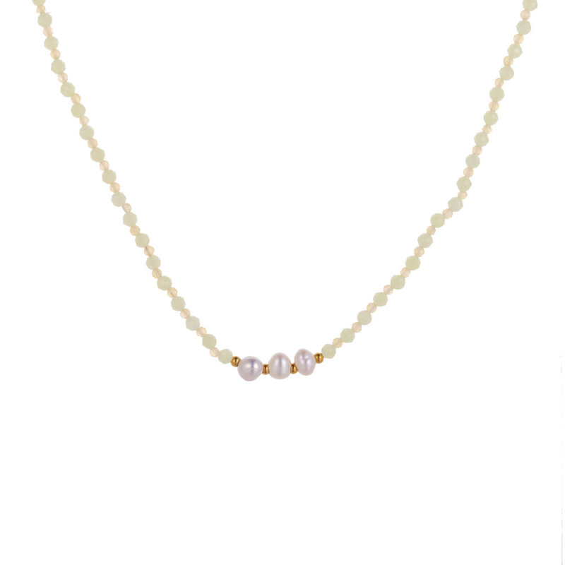 Natural stone and crystal handmade necklace, freshwater pearl pendant necklace, crystal energy stone necklace - Image 6