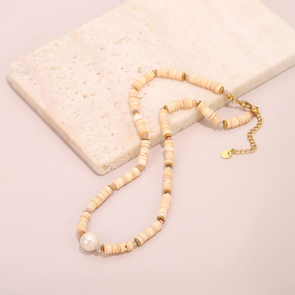 Handmade beaded natural stone necklace, crystal baroque pearl necklace - Image 8