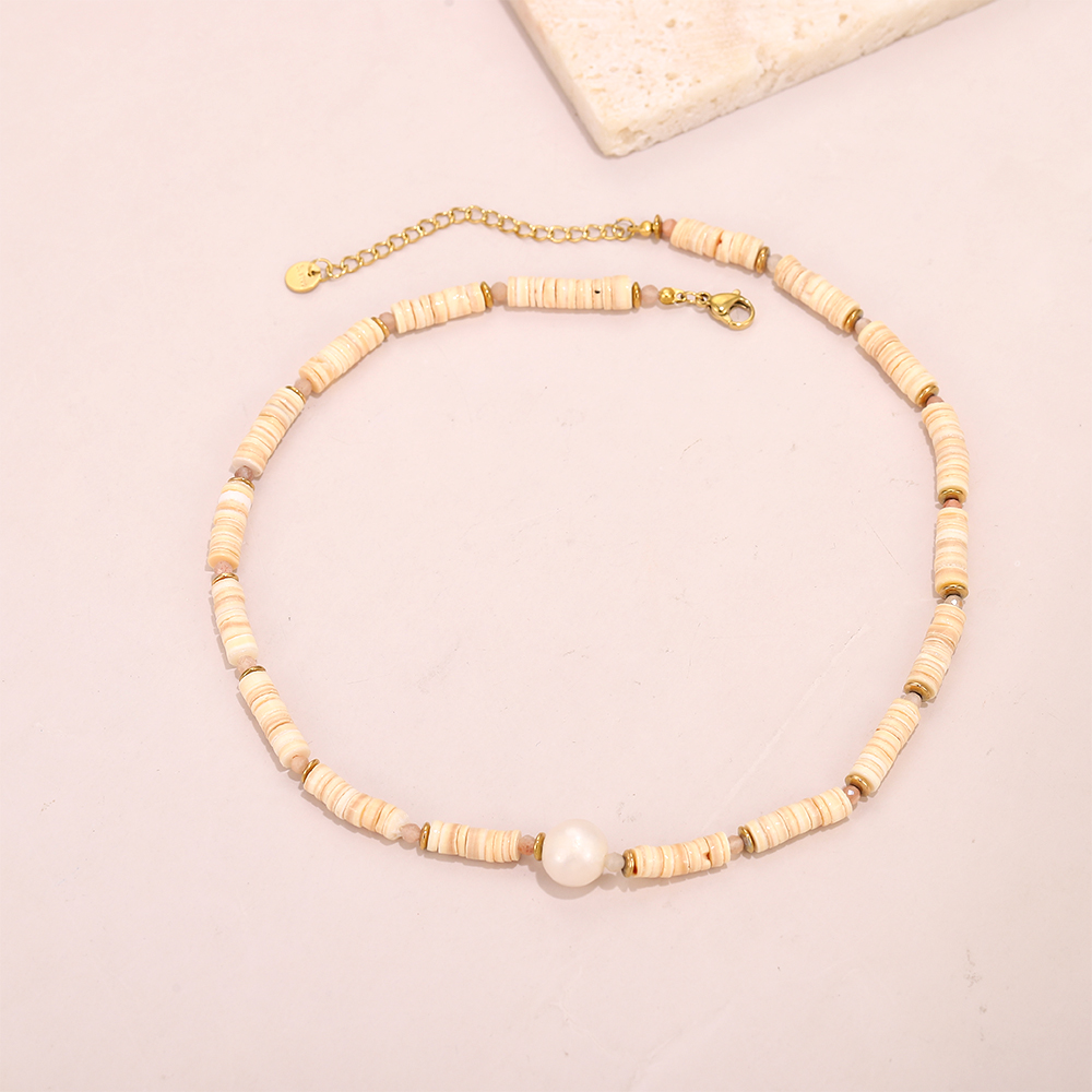 Handmade beaded natural stone necklace, crystal baroque pearl necklace - Image 6