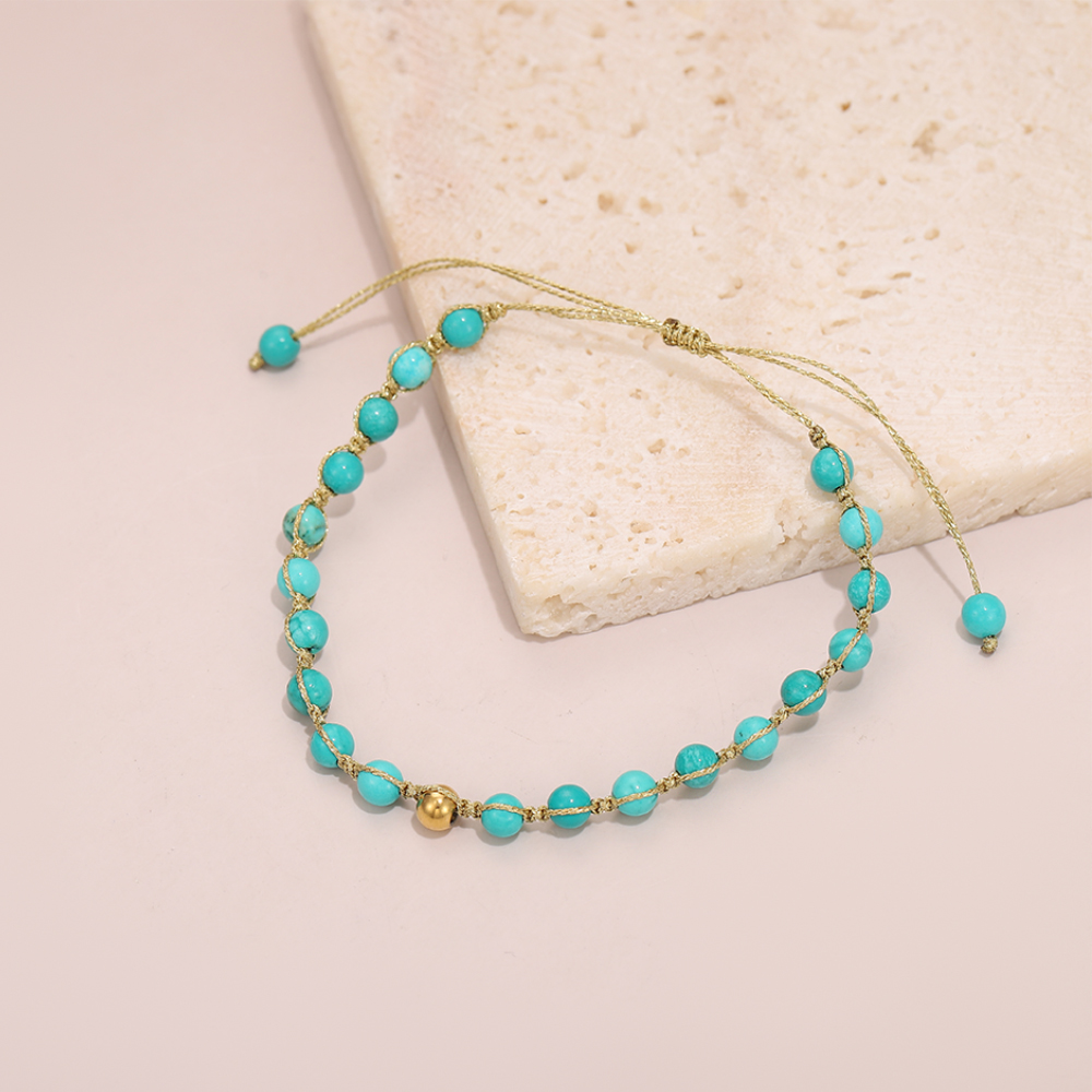 Bohemian style turquoise woven pull-out bracelet - Image 9
