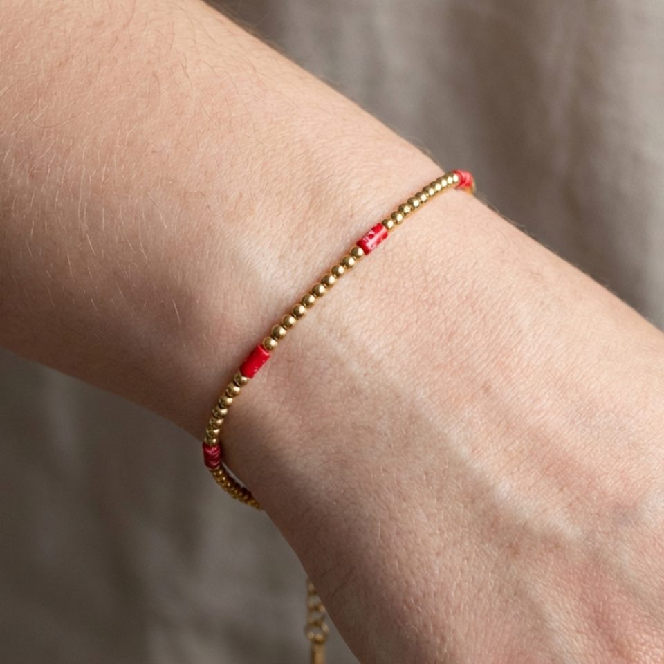 Stainless steel bead bracelet, natural stone bracelet